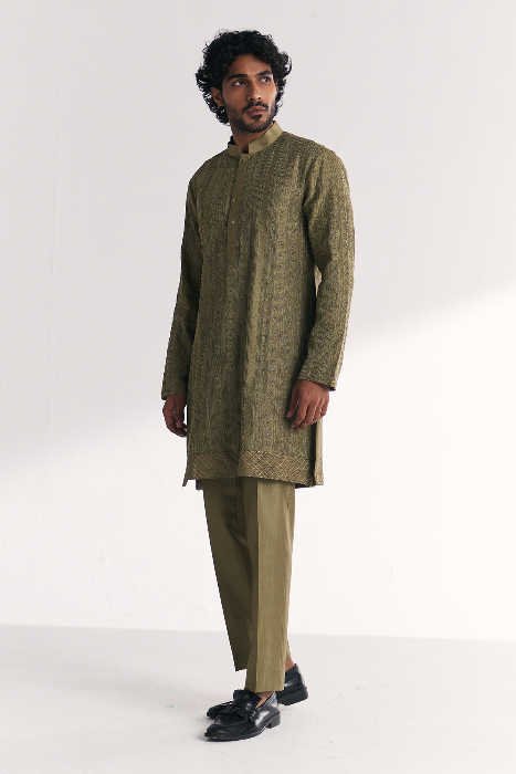 Rajbari Green Kurta Set