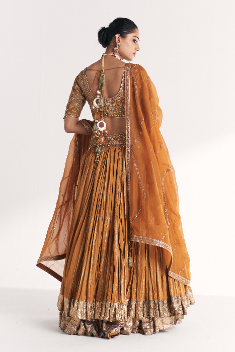 Sunheri Mustard Lehenga
