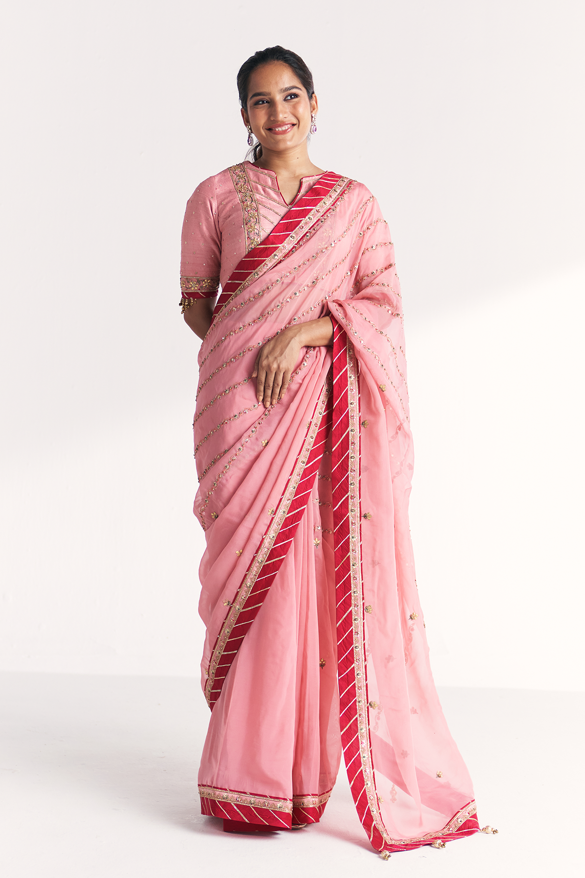 Mahek Light Pink Saree