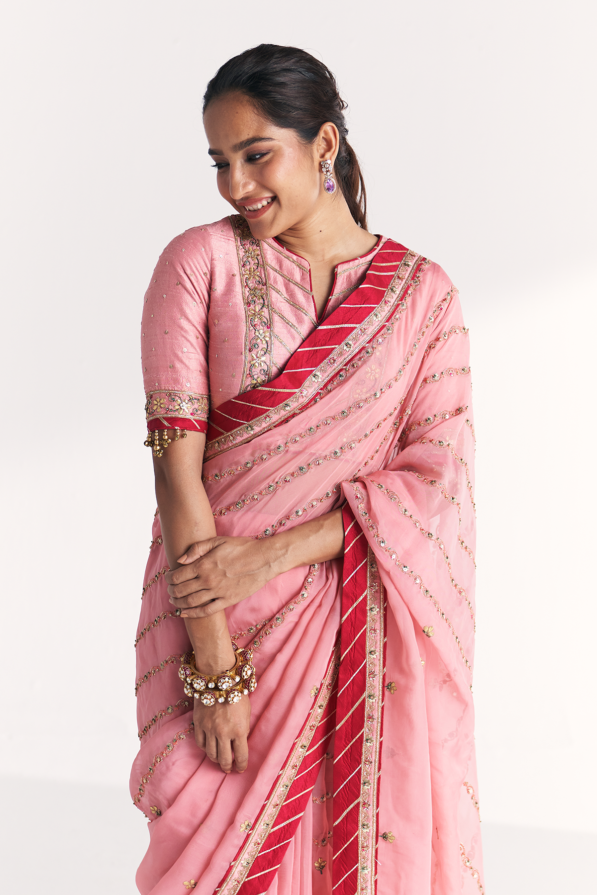 Mahek Light Pink Saree