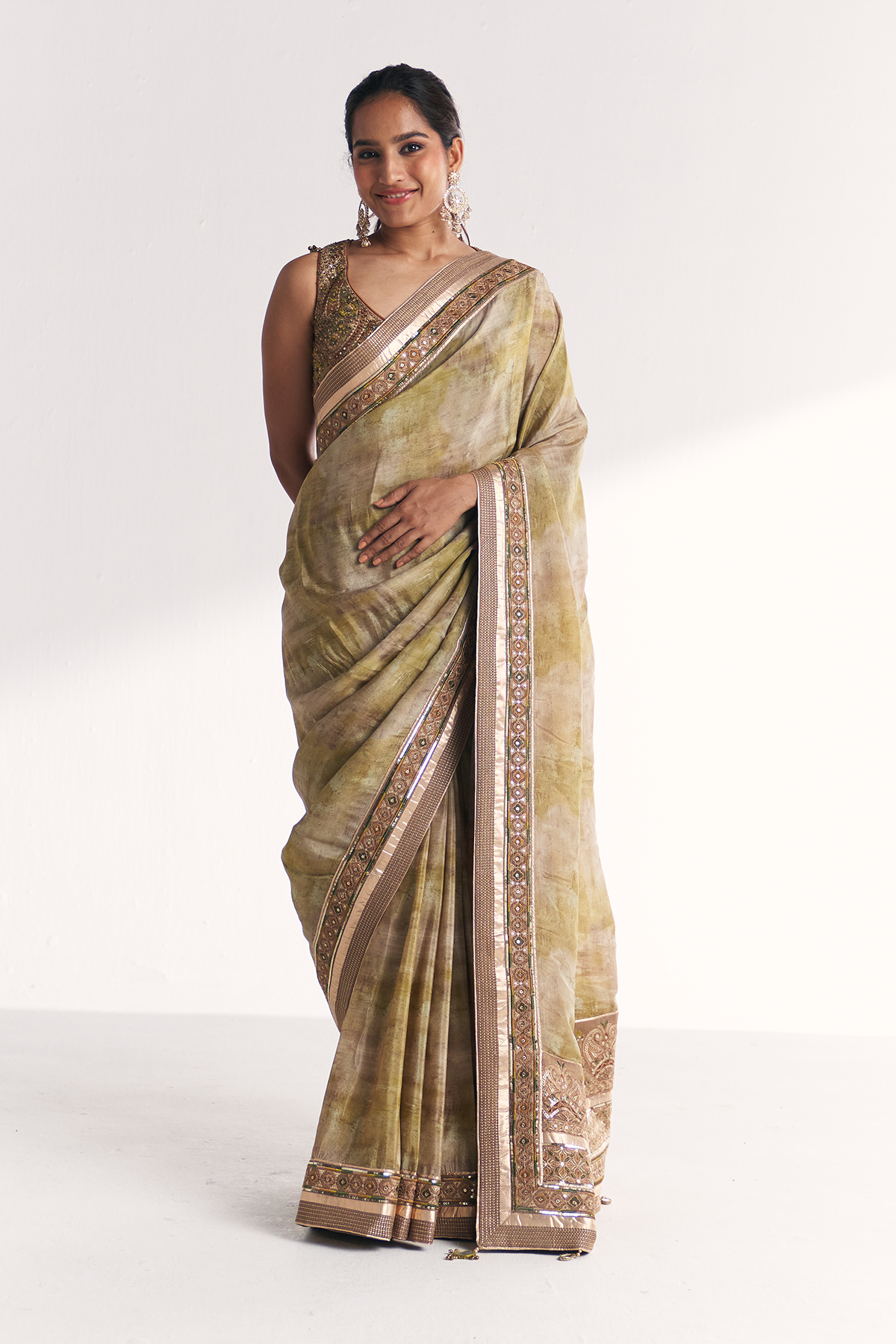 Falguni Green Saree