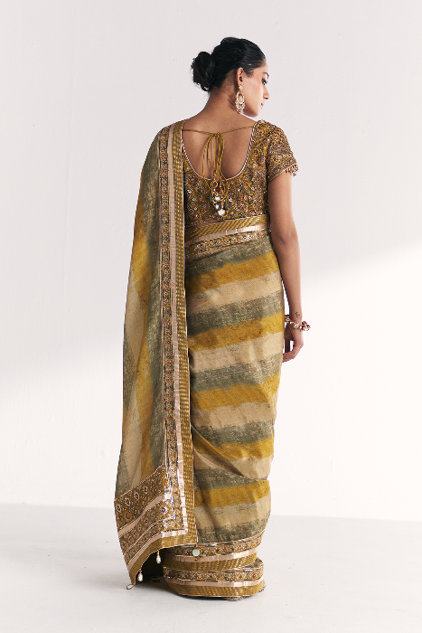 Kusum Lime Green Saree