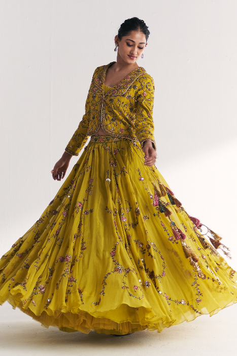 Kairi Lime Green Lehenga Set