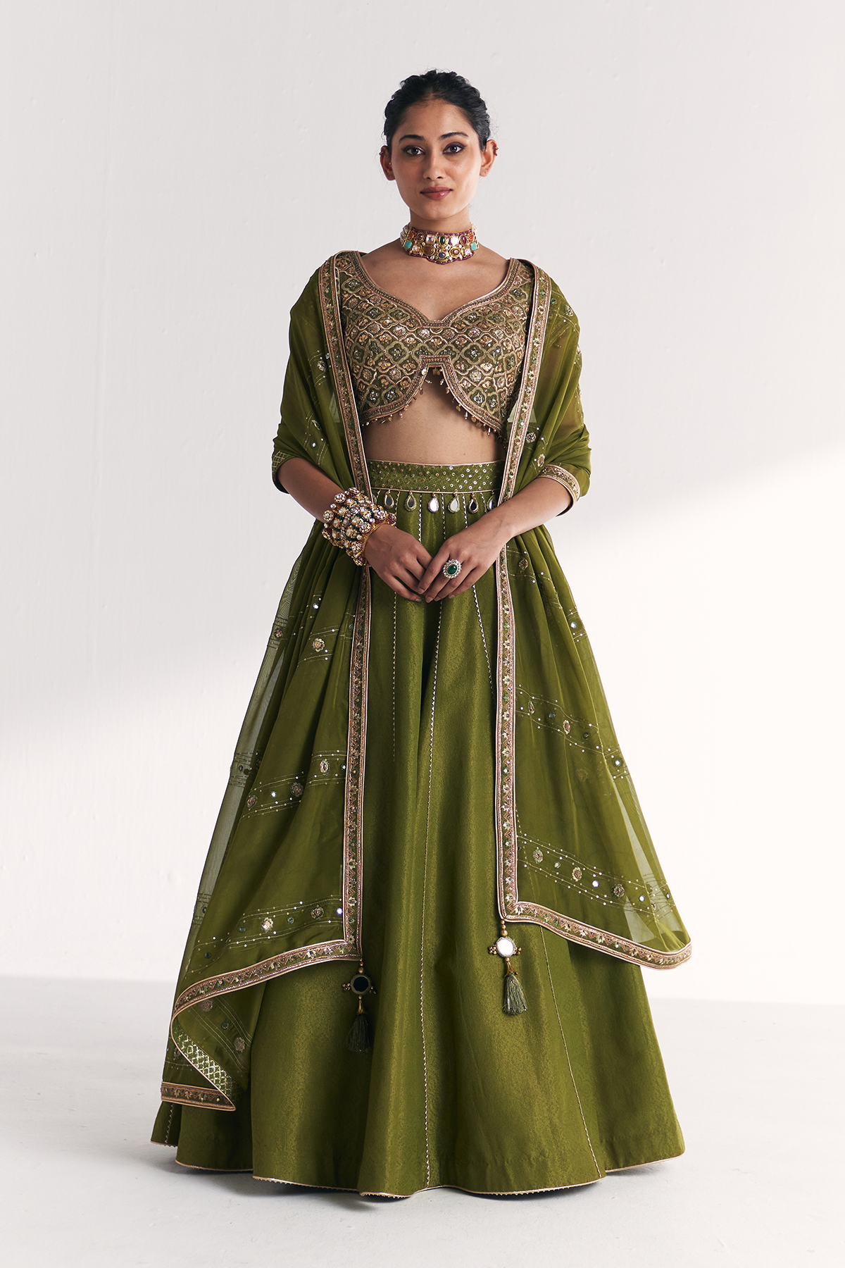 Rangooli Green Lehenga Set