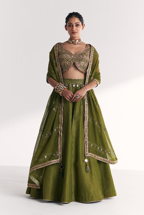 Rangooli Green Lehenga Set