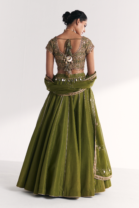 Rangooli Green Lehenga Set