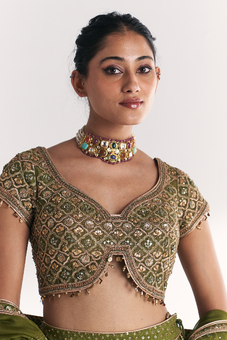 Rangooli Green Lehenga Set