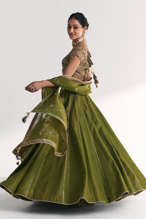 Rangooli Green Lehenga Set