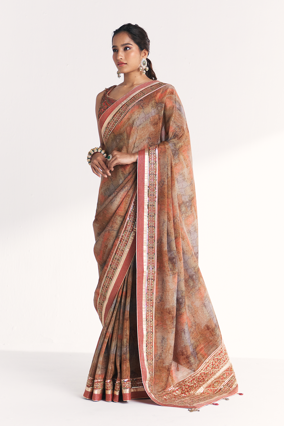 Phulwari Orange Saree