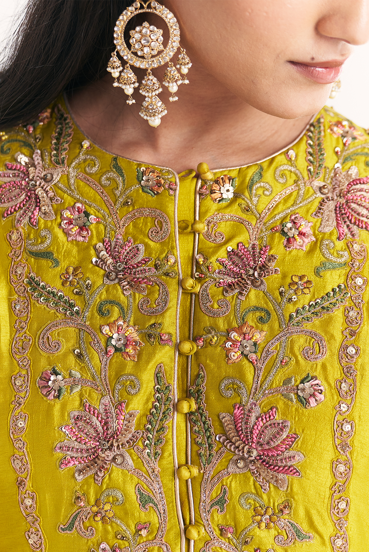 Chitra Lime Green Anarkali