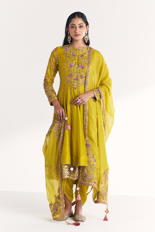 Chitra Lime Green Anarkali
