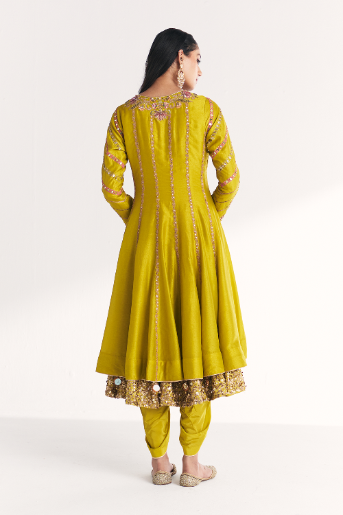 Chitra Lime Green Anarkali