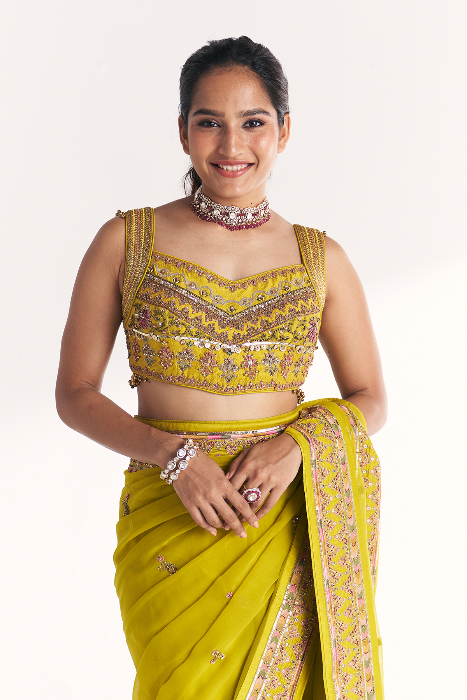 Rangeela Lime Green Saree