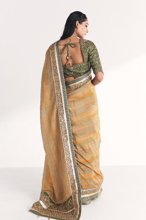 Morni Green Saree