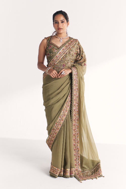 Palak Green Saree