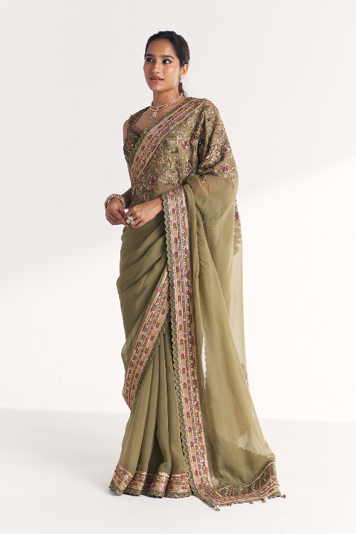 Palak Green Saree