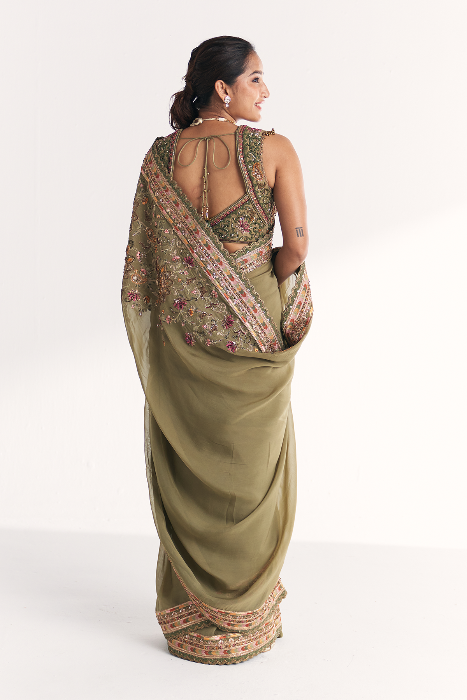Palak Green Saree