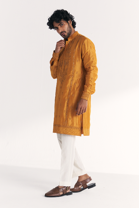 Qamar Mustard Kurta Set