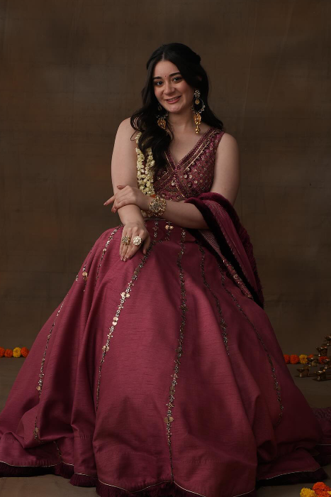 Sana Grover In Rasika Mauve Pink Lehenga Set