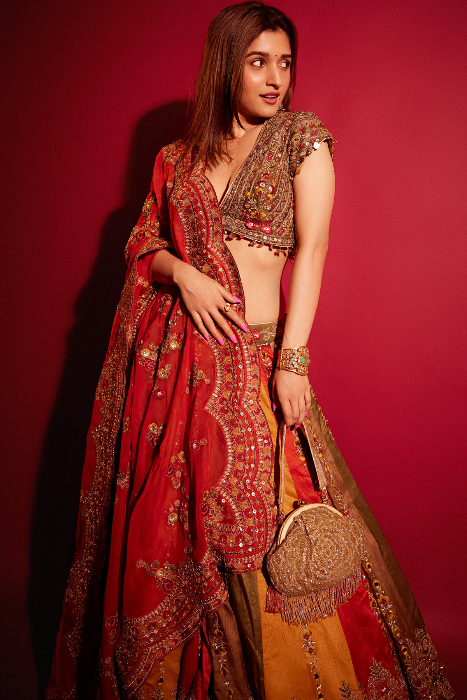 Nidhi Shah In Arohi Multi Color Lehenga Set