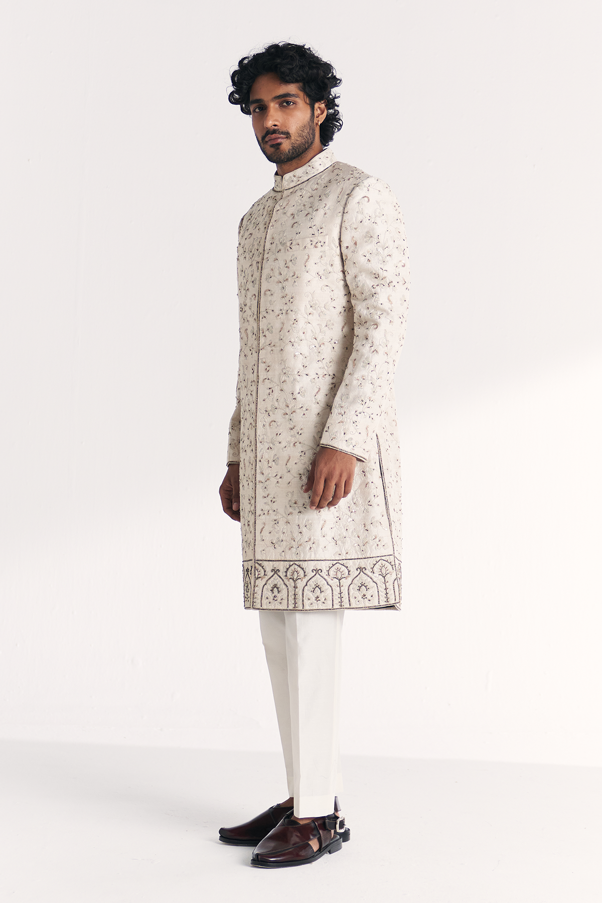 Vyom Ivory Achkan Set