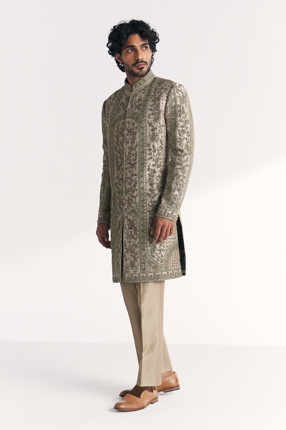 Karan Green Achkan Set