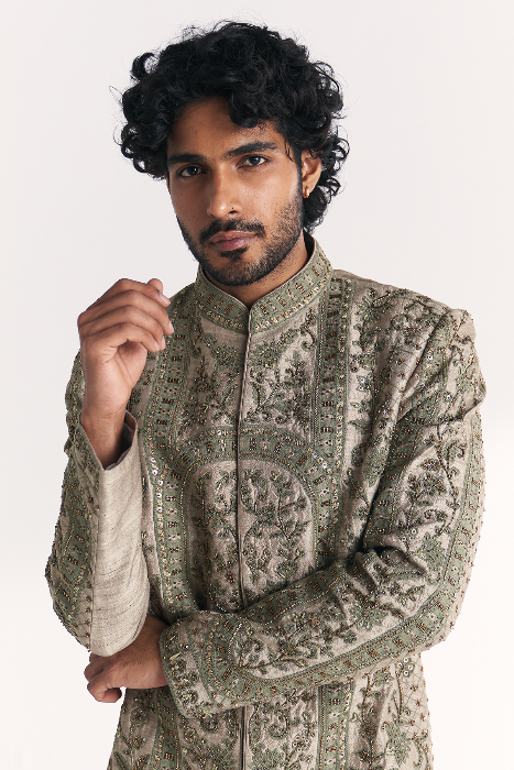 Karan Green Achkan Set