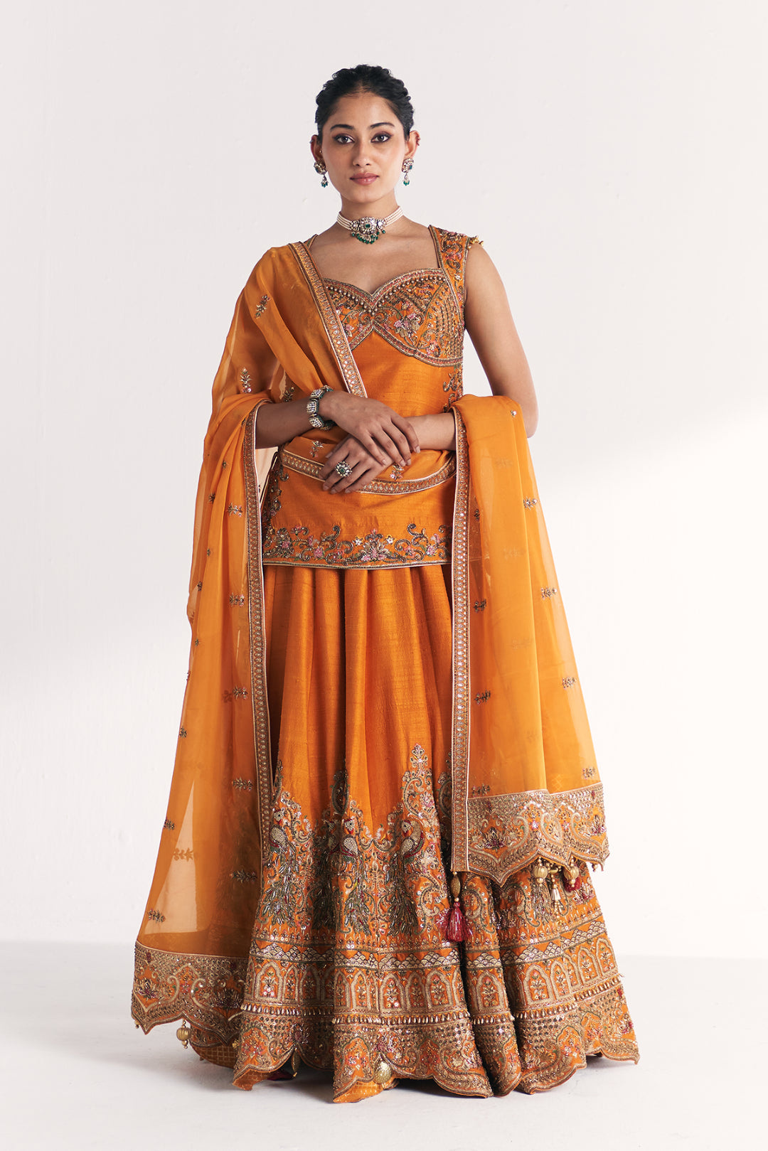 Mor Mustard Lehenga Set