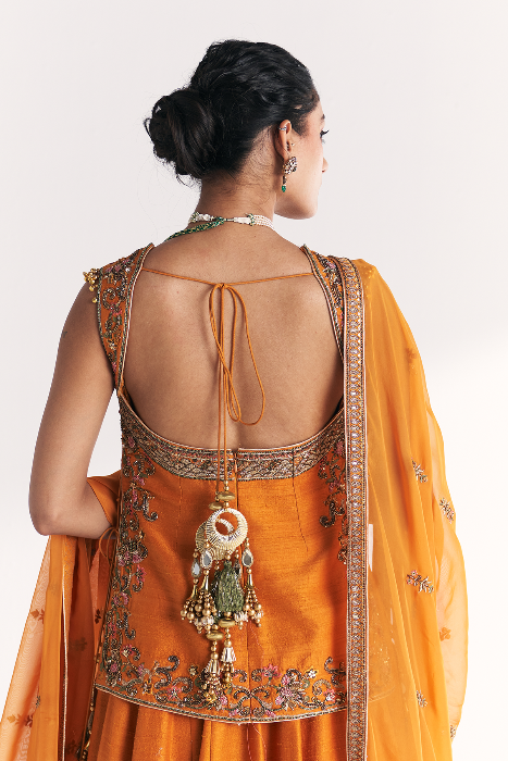 Mor Mustard Lehenga Set