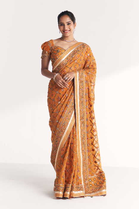 Kaira Mustard Saree