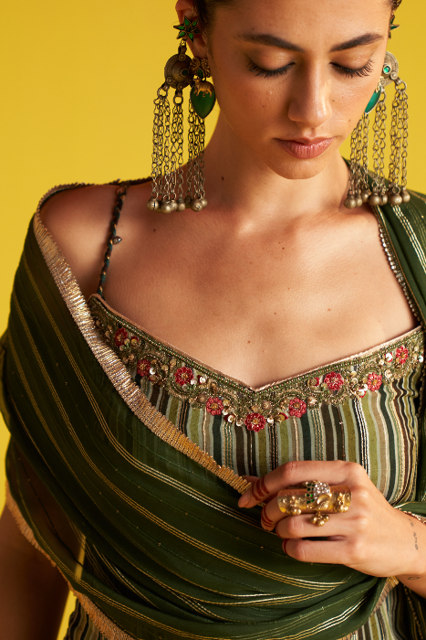 REEMA GREEN SHARARA SET