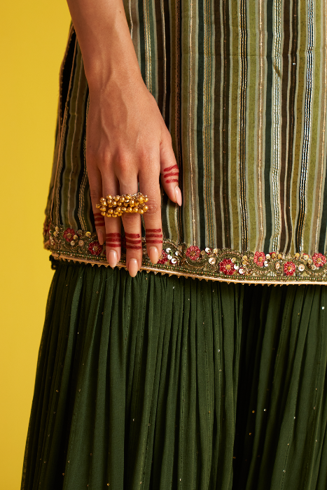 REEMA GREEN SHARARA SET