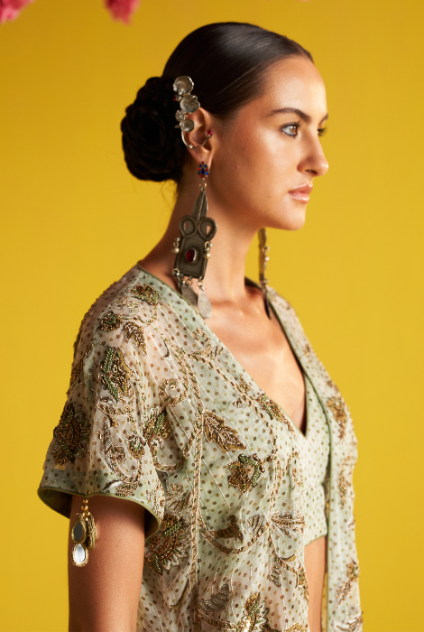 ARNA GREEN GHARARA SET