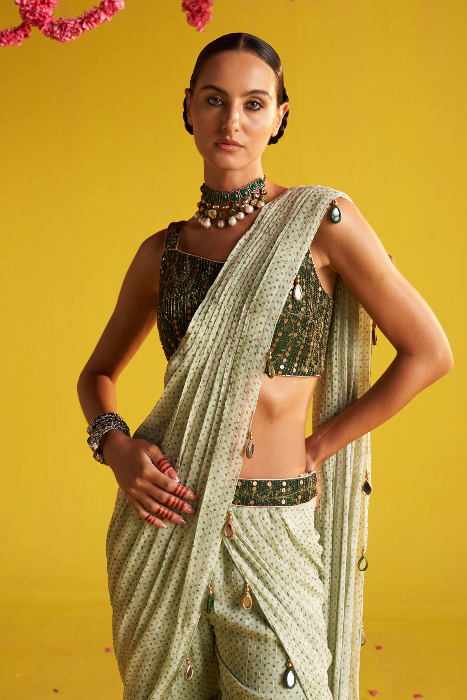 SERA GREEN SAREE SET