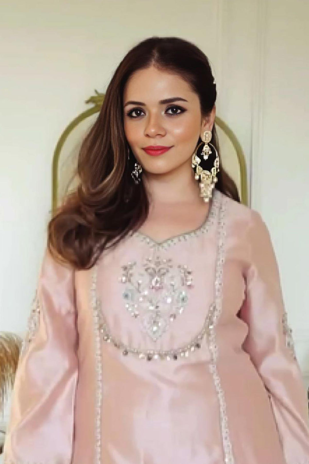 HEENA SOMANI IN PIHU BLUSH PINK TULIP PANT SET - Studio Bagechaa