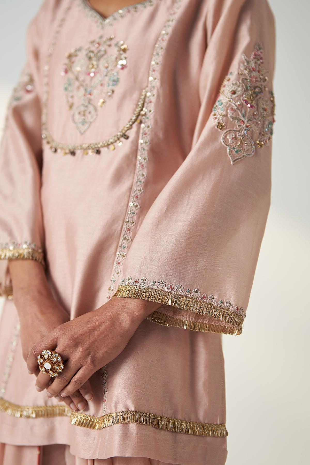 PIHU BLUSH PINK TULIP PANT SET - Studio Bagechaa