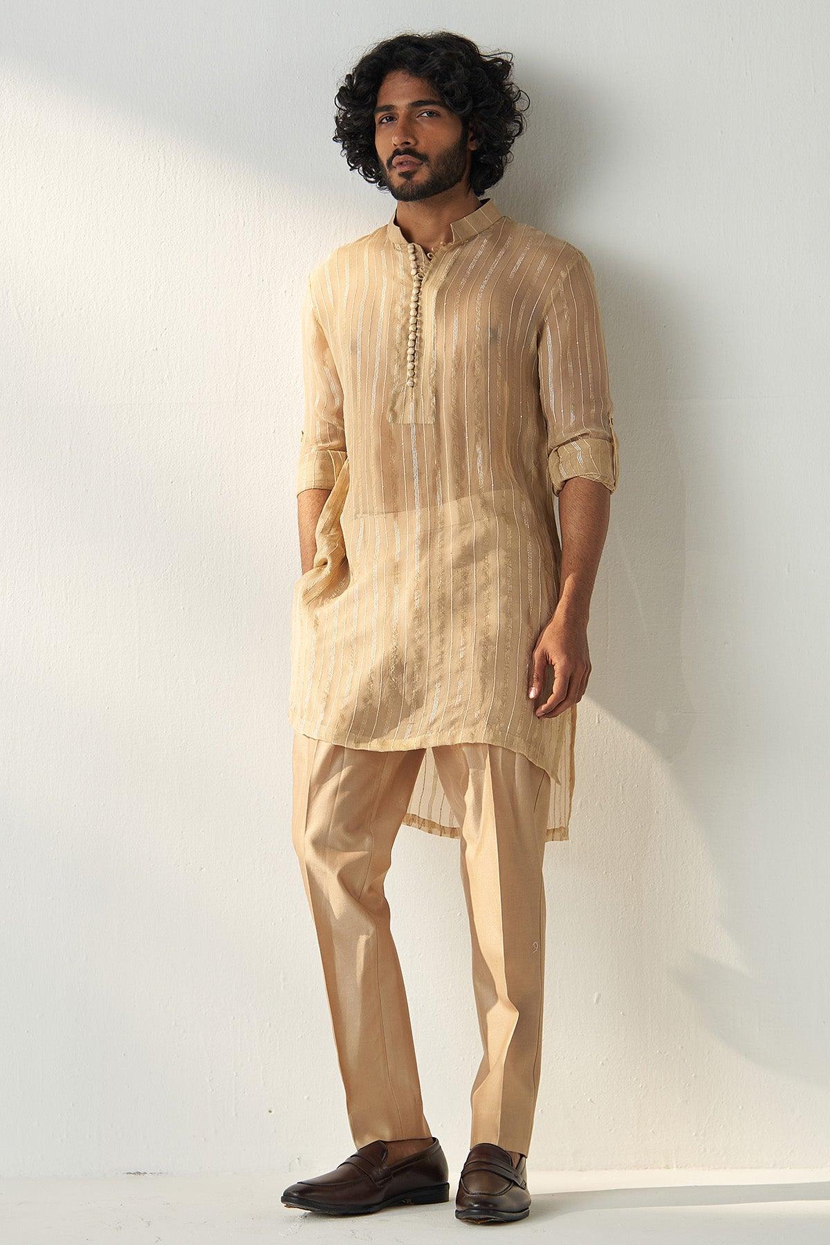 OMKAR GOLD BEIGE COORD SET - Studio Bagechaa