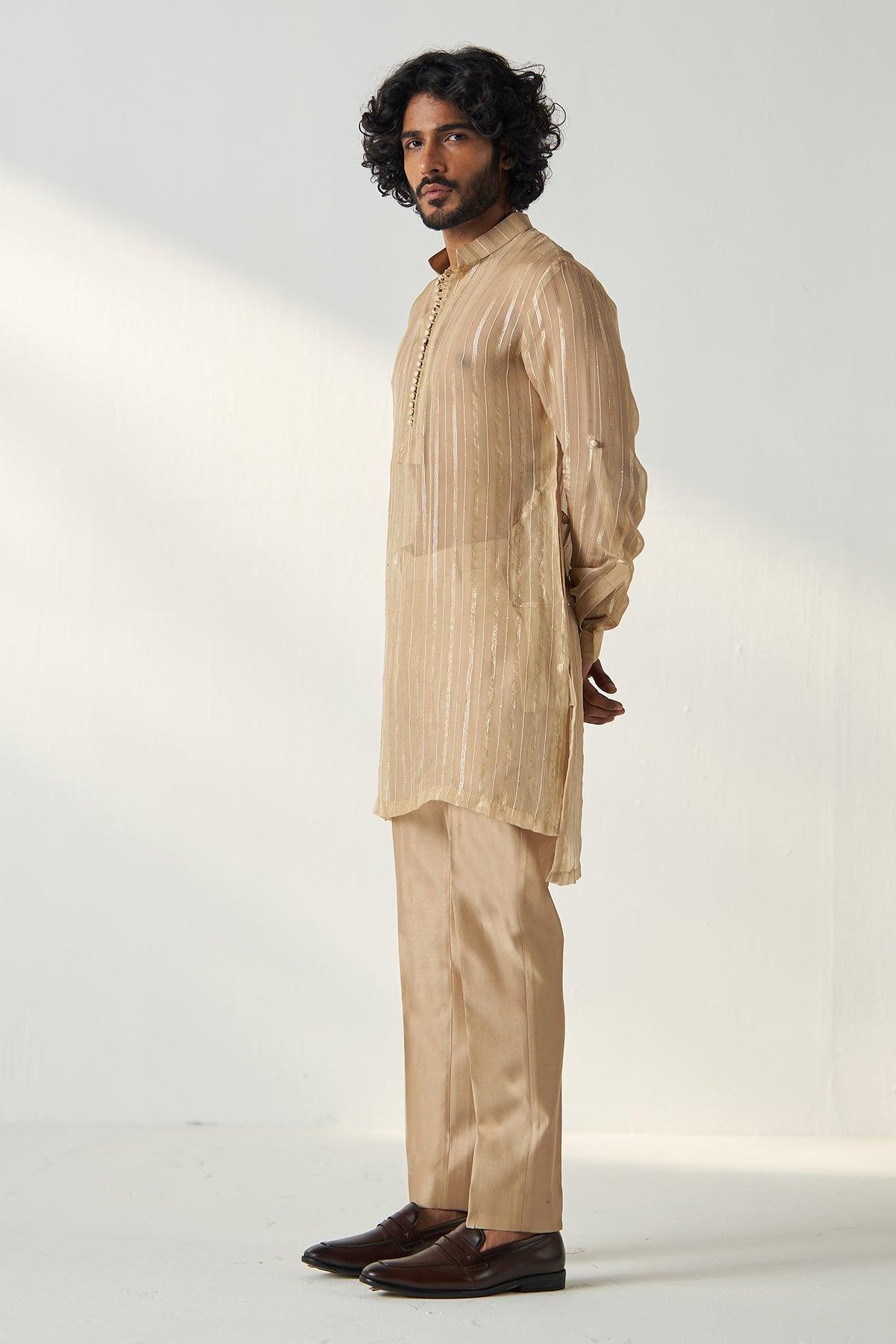 OMKAR GOLD BEIGE COORD SET - Studio Bagechaa