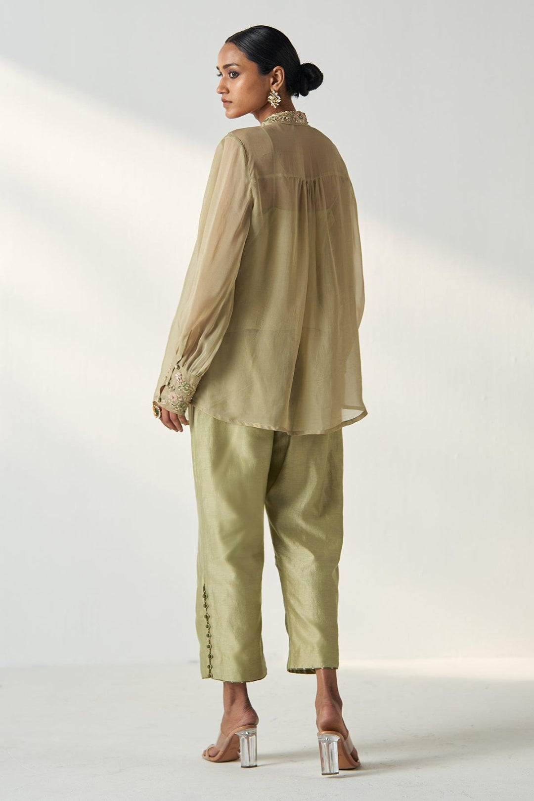 OORVI GREEN SHIRT PANT SET - Studio Bagechaa
