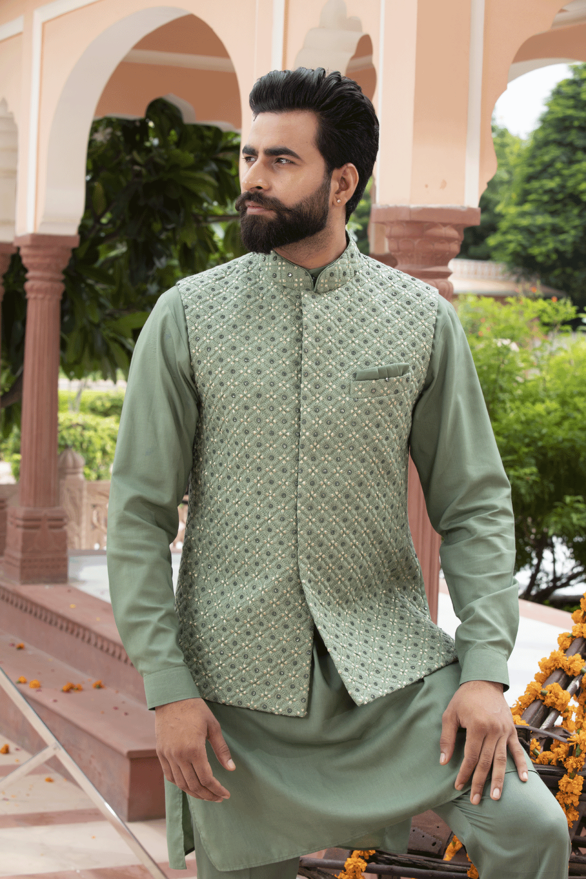 Pastel Mint Green Kurta Pajama Set