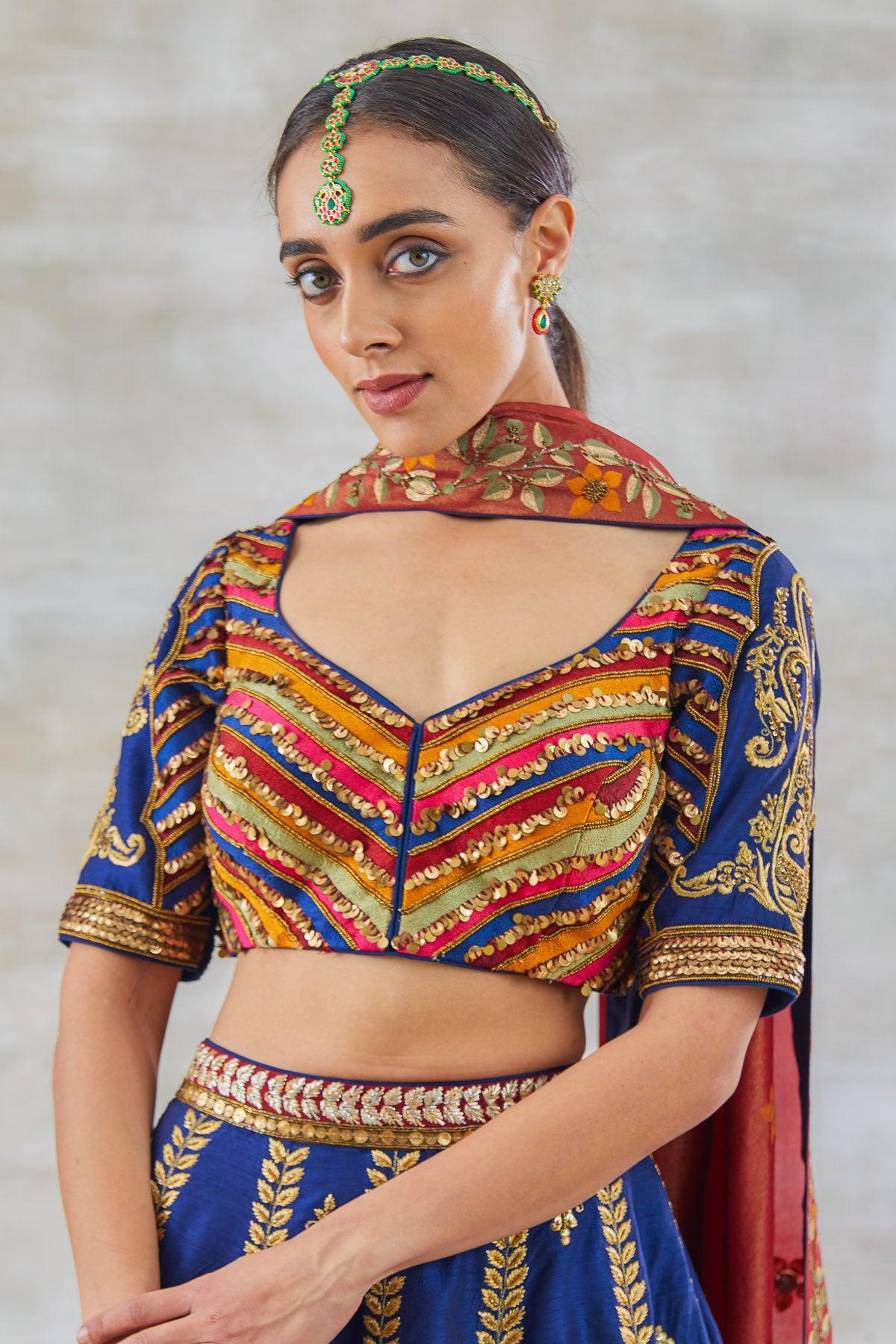 Ria Malhotra in Aprajita Aari and Resham Embroidery Lehenga - Studio Bagechaa