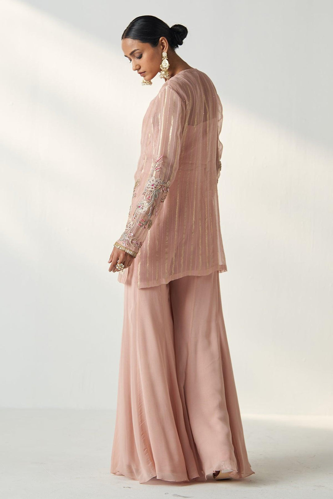 TARA BLUSH PINK SHARARA SET - Studio Bagechaa
