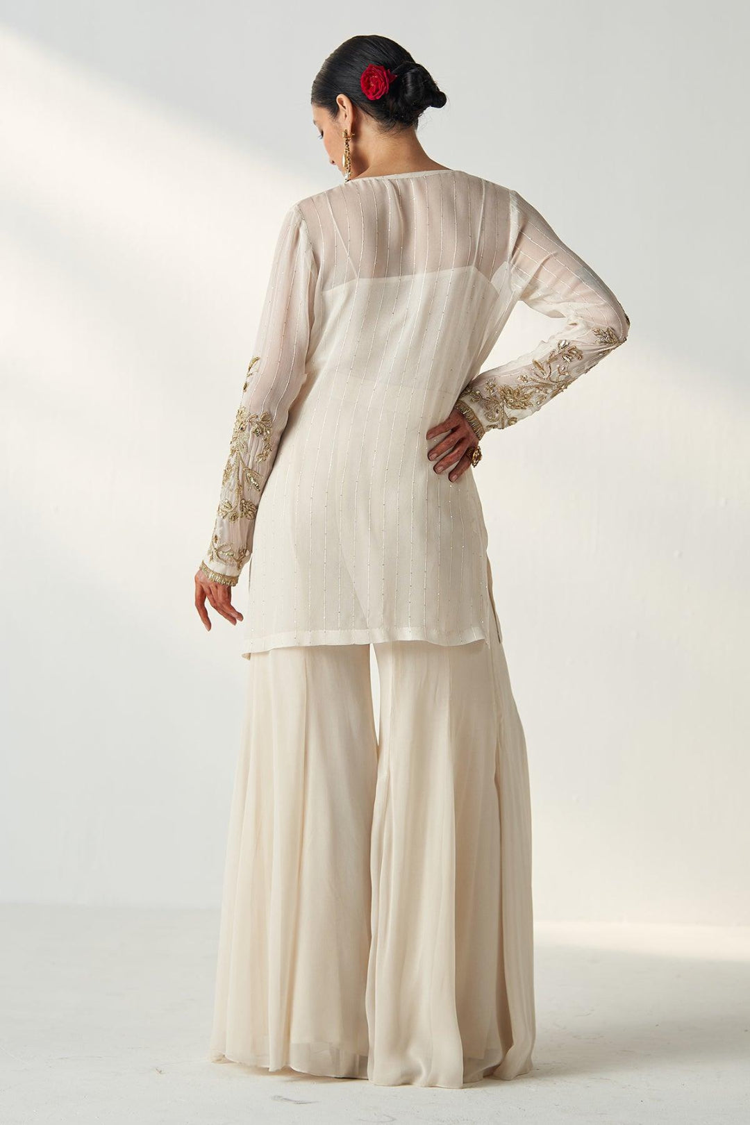 TARA IVORY SHARARA SET - Studio Bagechaa