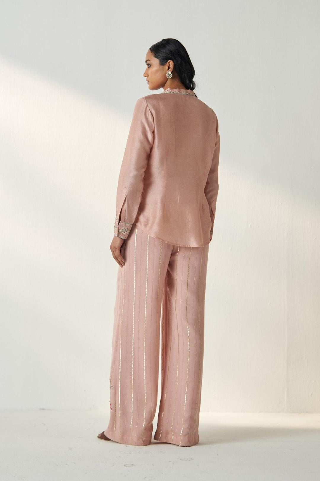 TISYA BLUSH PINK SHIRT PANT SET - Studio Bagechaa
