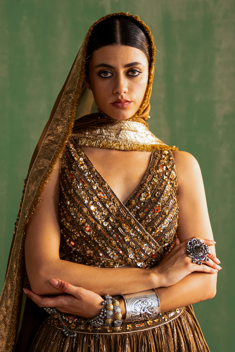 RUCHIKA BROWN LEHENGA SET