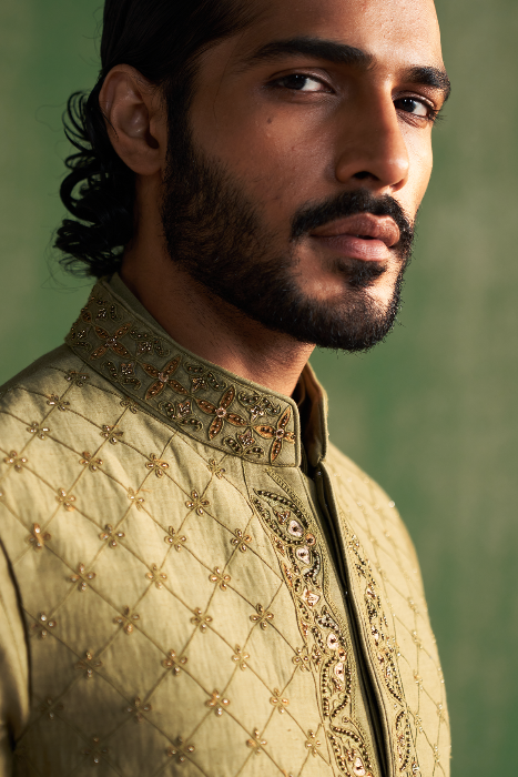 AARUSH SAGE GREEN BUNDI SET