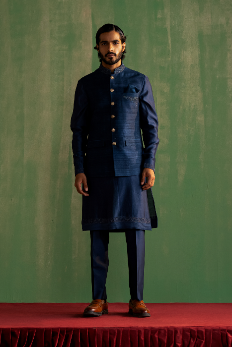 KAVISH MIDNIGHT BLUE BUNDI SET