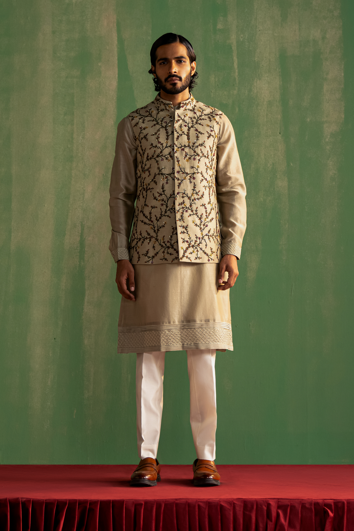 YUVAN LIGHT GREY BUNDI SET