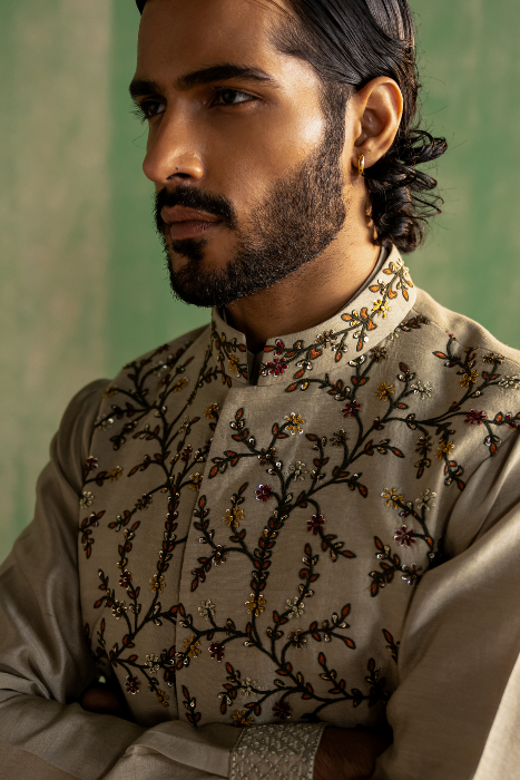 YUVAN LIGHT GREY BUNDI SET