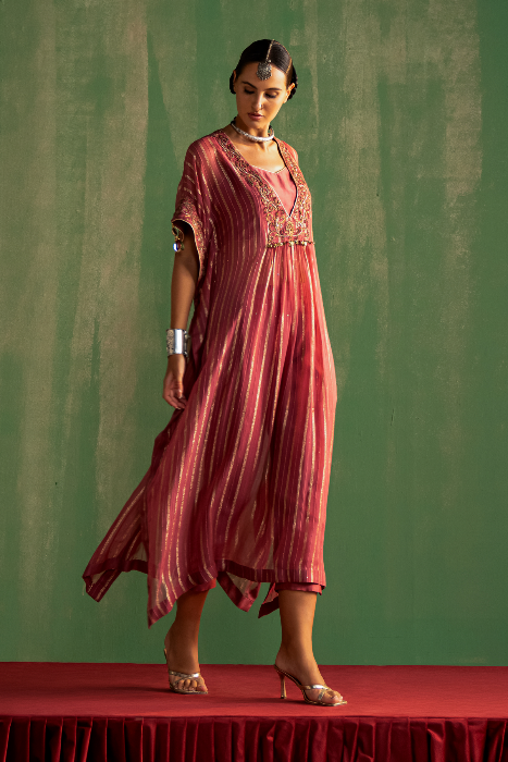 AARIKA MAUVE PINK KAFTAN SET